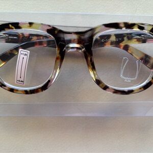 E-Specs  Pink Multi Tortoise  Progressive Reading Glasses 0.00 - 1.25
